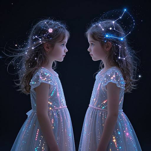 Ethereal Children with Celestial Glow