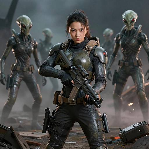 Dramatic Combat Portrait of Young Warrior