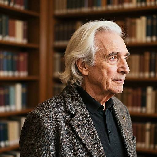 Elderly Man in Long Bowl Cut