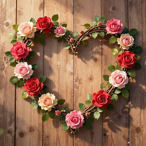 Heart-Shaped Vines and Roses