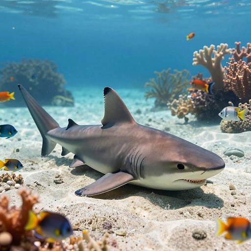 Whimsical Cat-Shark Hybrid Underwater