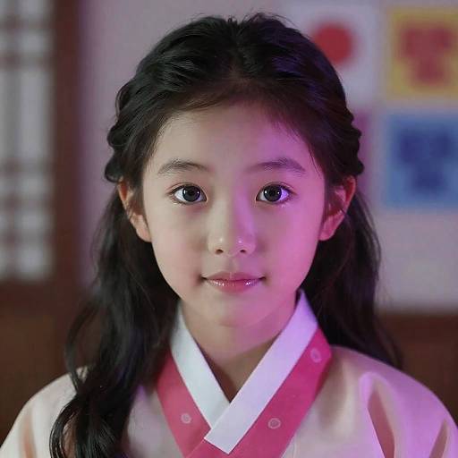 Portrait of Young Girl in Traditional Hanbok