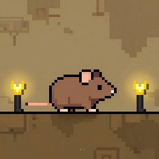 Pixel Art Clever Rat in Dungeon