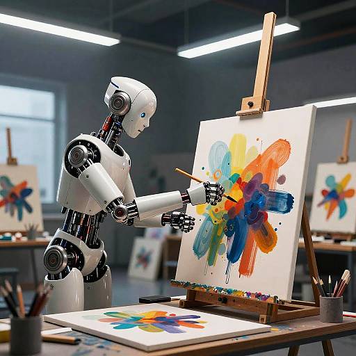 Surreal AI Art Studio Scene