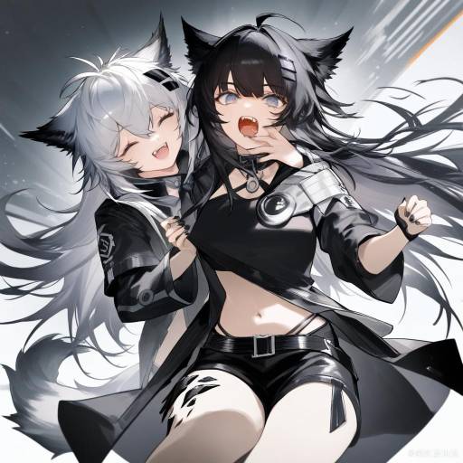 Wolf Girl Duo: Arknights Inspiration