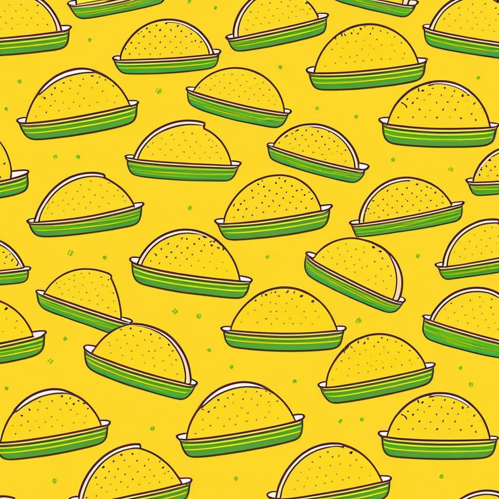 Seamless Cartoon Taco Pattern Design