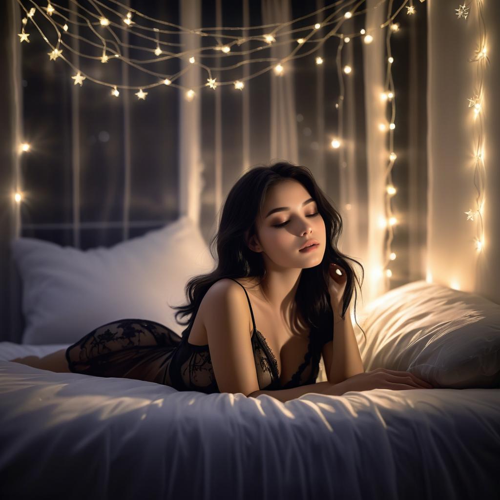 Enchanting Nighttime Portrait of a Woman