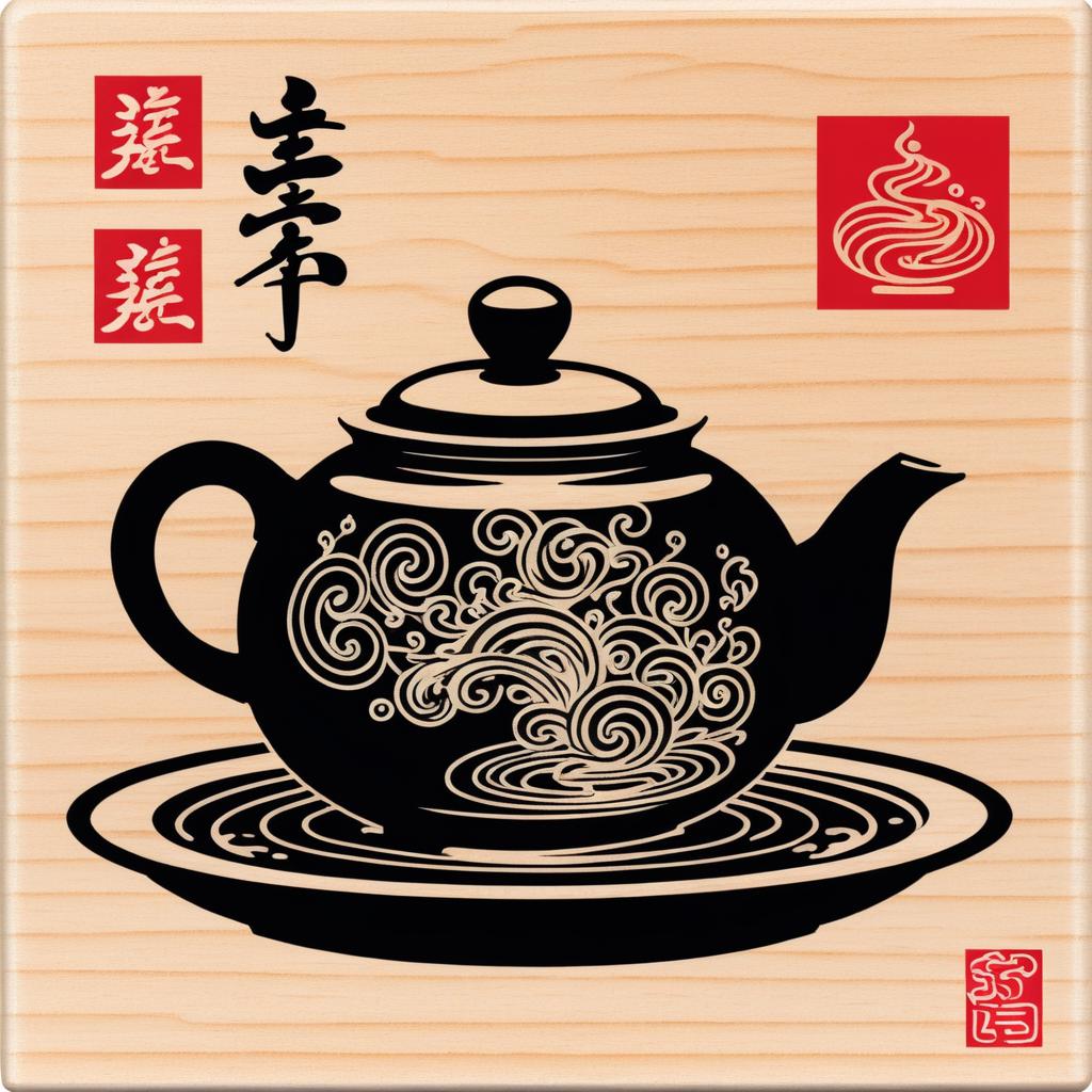 Japanese Rubber Stamp Art: Teapot and Steam