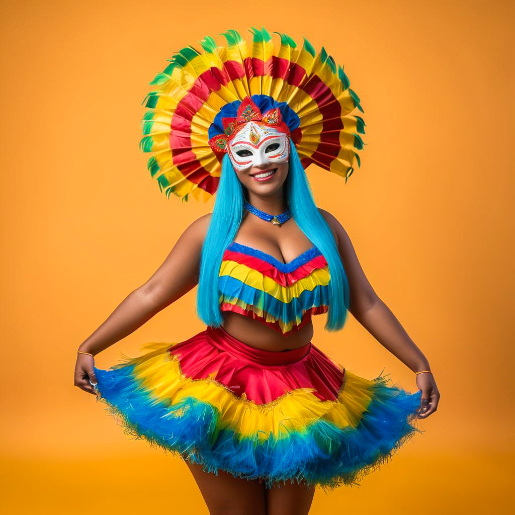 Colorful Street Performer at Carnaval de Barranquilla