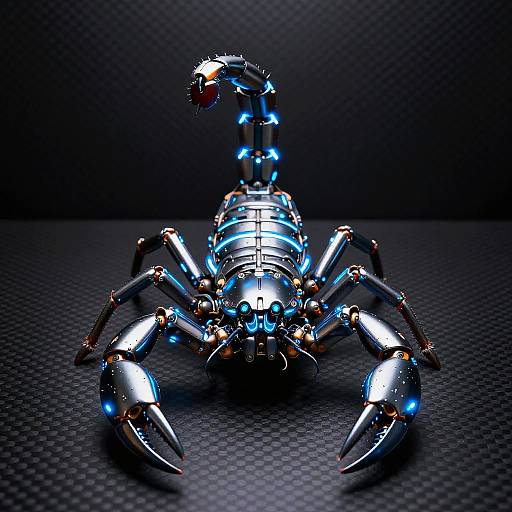 Chrome Mechanical Scorpion Illustration