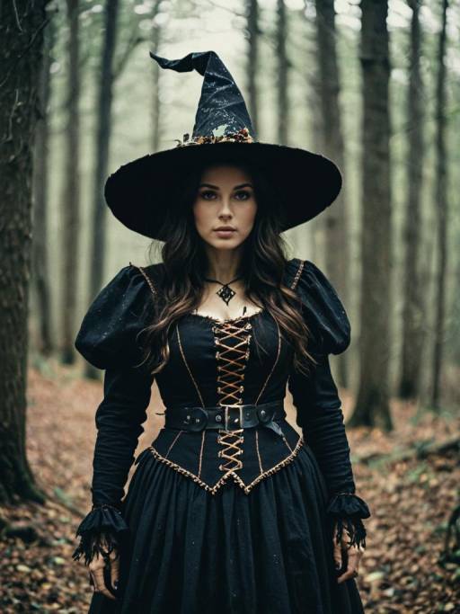 Woman in Woodland Witch Costume