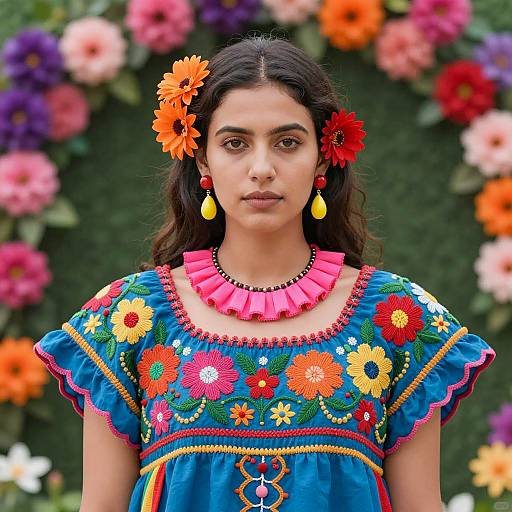 Vibrant Portrait of a Colorful Woman