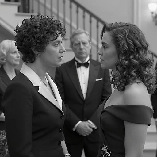 Intense Conversation in Black and White