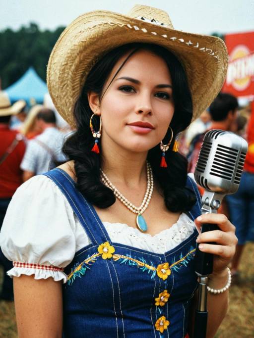 Country Music Singer Woman in Festival Costume