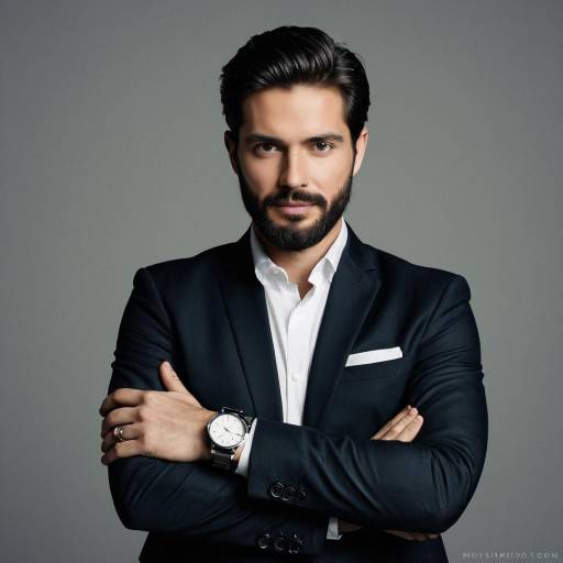 Confident businessman in black suit