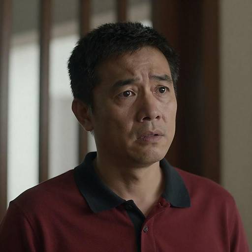 Tense Portrait of a Middle-Aged Man