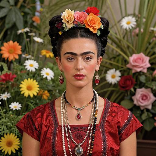 Frida Kahlo Inspired Floral Portrait