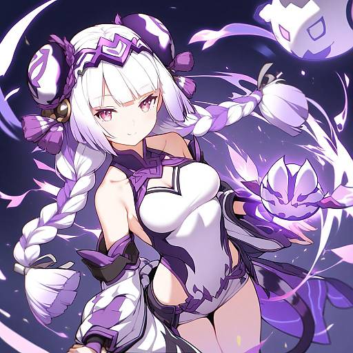 Illustration of Haku (p&d), puzzle & dragons in the style of Blvefo9