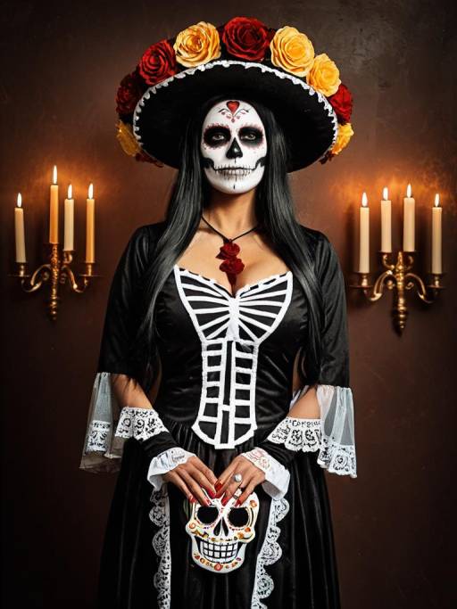 Vibrant La Muerte Costume Cosplay Photo
