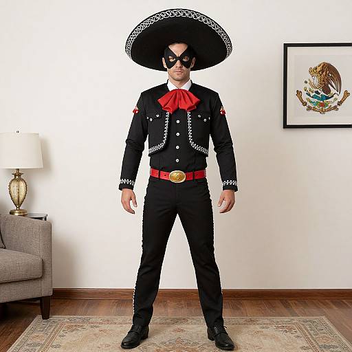 Mexican Superhero in Traditional Costume