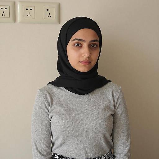 Young Woman in Black Hijab Portrait