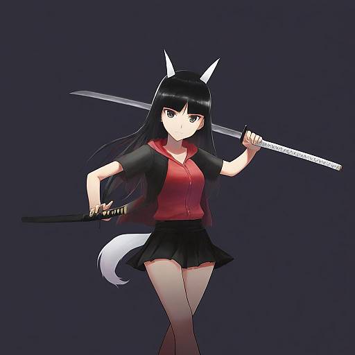 Illustration of Anabuki tomoko, world witches series in the style of Mac star
