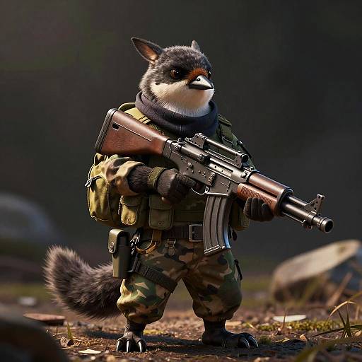 Ultra-Detailed Military American Ouzel