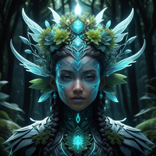Enchanted Forest Sprite Portrait Illustration