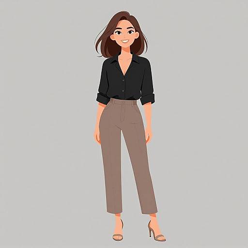Smiling Woman in Minimalist Fashion