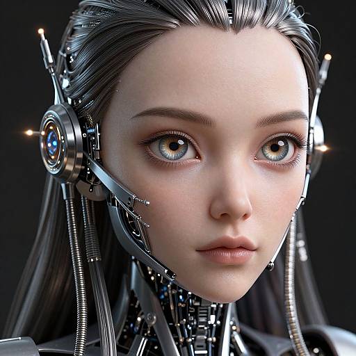 Hyper-Realistic Cyborg Portrait