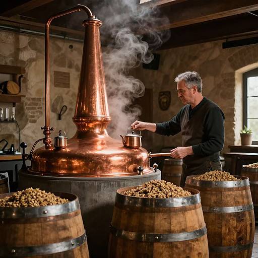 Rustic Brewer in Cozy Brewery