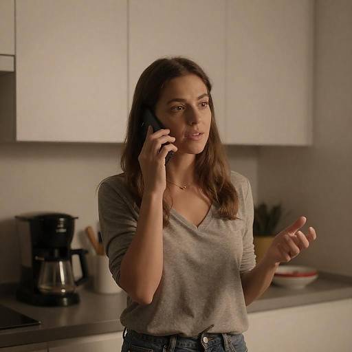 Woman in Dimly Lit Kitchen Setting