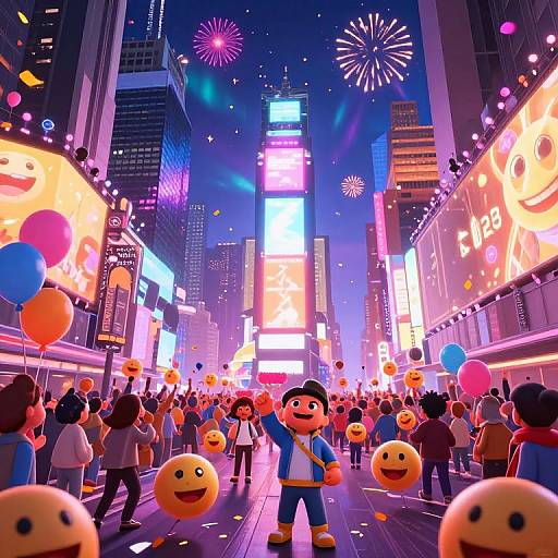Pixar-Inspired Times Square New Year
