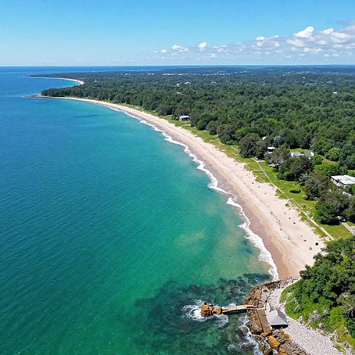 Aerial View of Greenbay Coastline