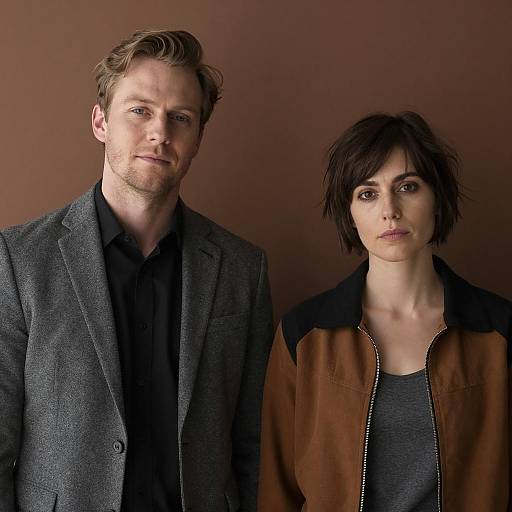 Casual Portrait Against Brown Wall