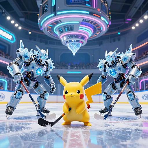 Futuristic Biomechanical Hockey Arena