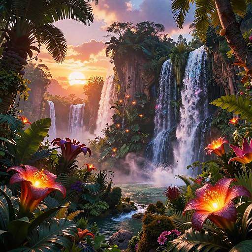 Vibrant Fantasy Tropical Landscape
