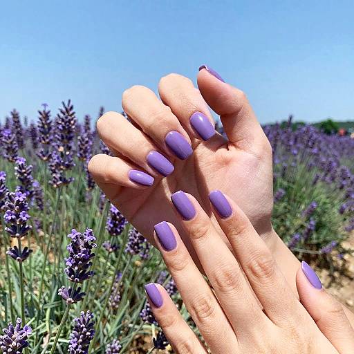 Elegant Hands with Purple Summer Nails