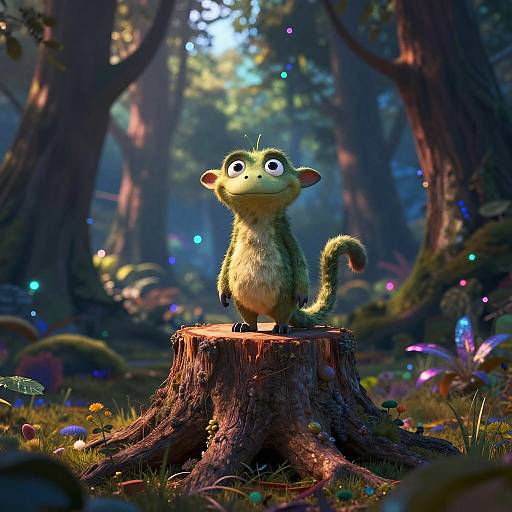 Surreal Lorax on Glowing Stump