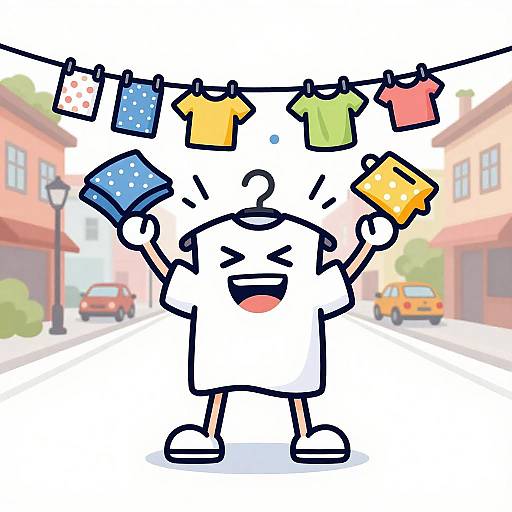 Joyful Cartoon Clothes Hanger Chaos