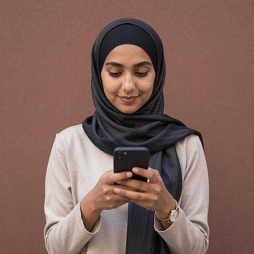 Young Woman with Smartphone Portrait