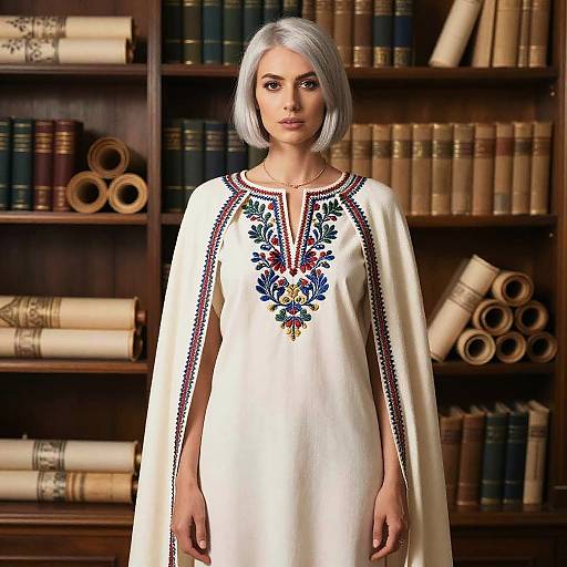 Elite Scholar Woman in Greek Attire