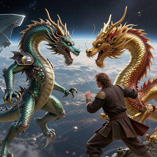 Epic Dragon vs Falkor Space Battle
