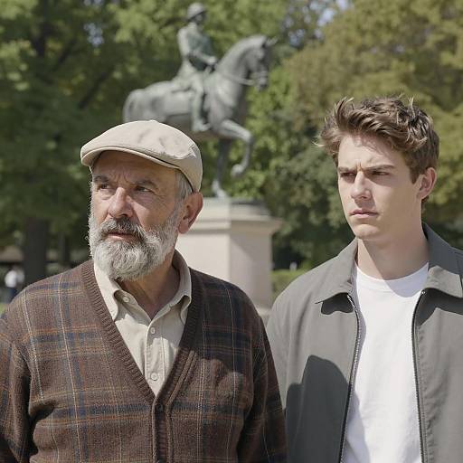 Two Men in a Park: A Serene Encounter