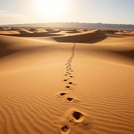 Golden Desert Sunlit Dunes Path