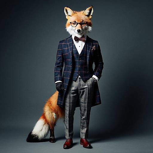 Sophisticated Red Fox in Classic Formal Attire