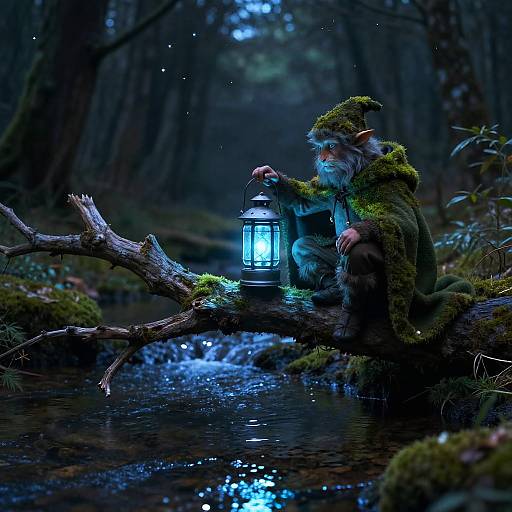 Mystical Lutin by Moonlit Stream