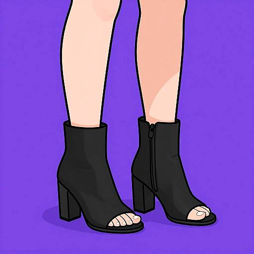 Black Open Toe Ankle Booties