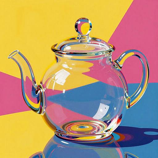 Vibrant Pop Art Glass Teapot