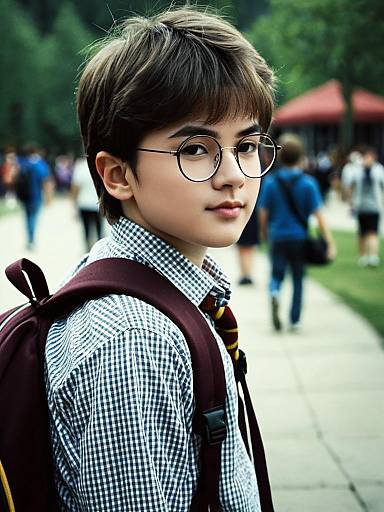 Young Boy with Round Glasses